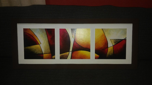 Imagen 2 de 3 de Cuadro Triptico 1.10 X 45 Abstracto