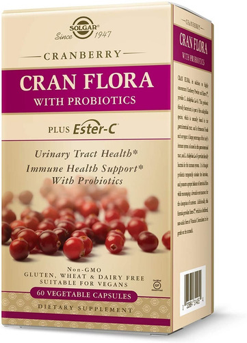 Cran Flora Con Probióticos Ester-c Solgar 60 Capsulas