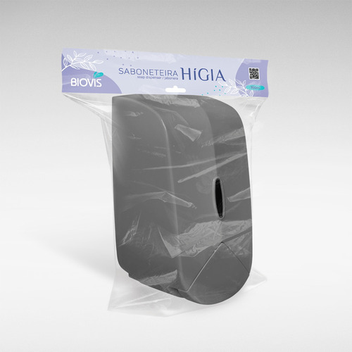 Saboneteira Dispenser Sabonete Líquido Higia Grafite 800ml Cor Cinza