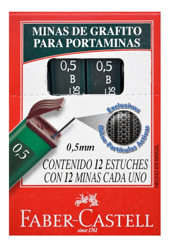  Minas Grafos Faber 0.5mm Hb Pack X2u De 12u C/u Suchina Sa