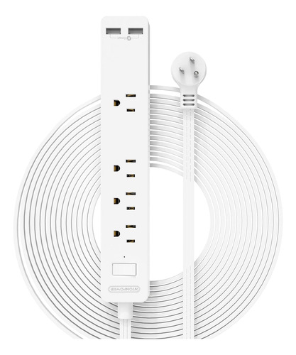 Enchufe Inteligente Marca Ntonpower/4 Tomas/2 Usb/blanco15ft