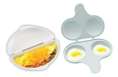 Easy Breakfast Set - Omelet Pan And 2 Cavity Egg Poache...