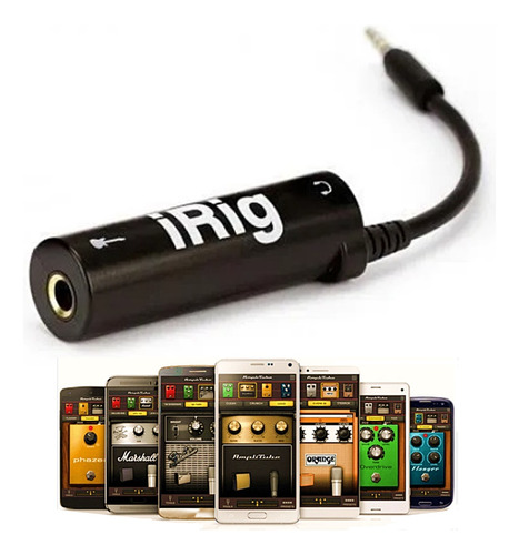 Irig - Interfaz de audio para guitarra y vive en el teléfono celular, color negro
