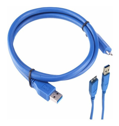 Cable Usb 3.0 A Tipo Micro Usb Tipo B Macho Maxima Calidad Color Azul