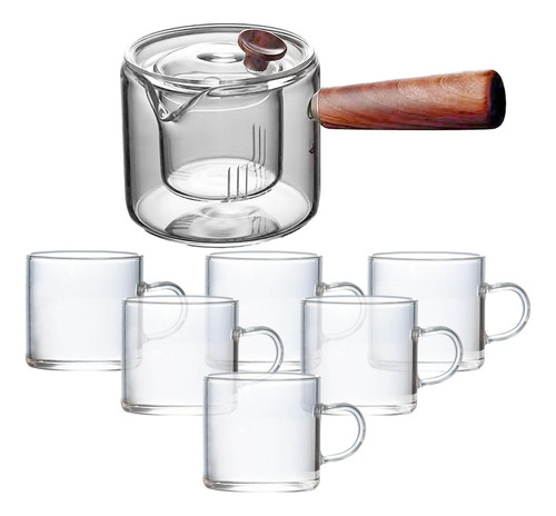 Tetera De Cristal De 450ml, Tetera De Té, Olla Con 6 Tazas