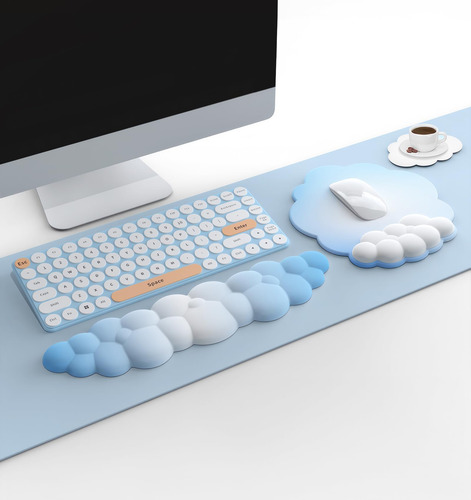 3 En 1 Mouse Pad Set,ergonomico Cojín De Muñeca, La Espuma