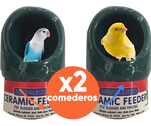 Comedero Bebedero Aves Agapornis Cocotilla Loro Antivuelco 