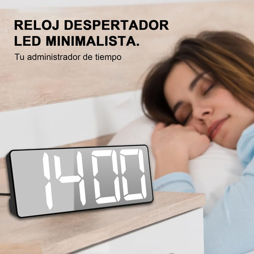 Reloj Despertador Digital Con Luminosidad Regulable Y Snooze