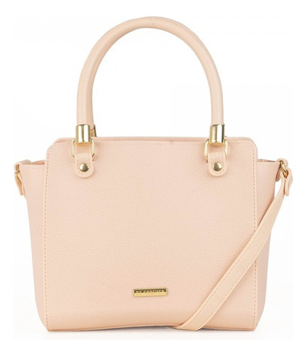 Bolsa Feminina Casual Be Forever 3513110a Alça De Mão Cor Nude Desenho do tecido Liso