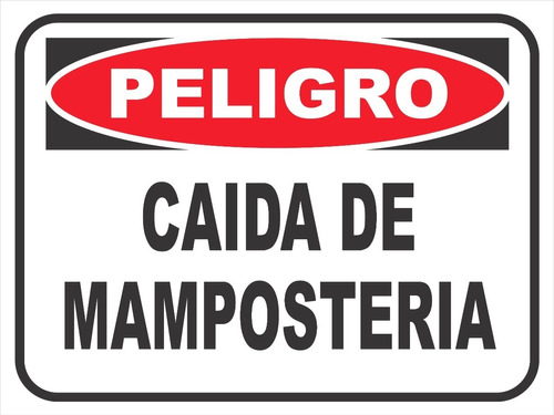 Cartel Peligro Caida De Mamposteria 30x40 Cm