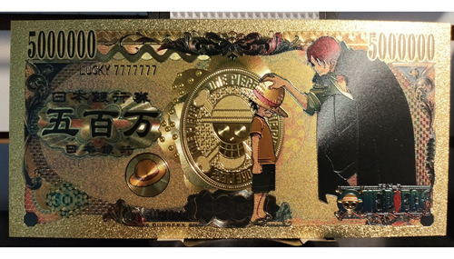 Billete Tarjeta Metalizada De One Piece De Colección