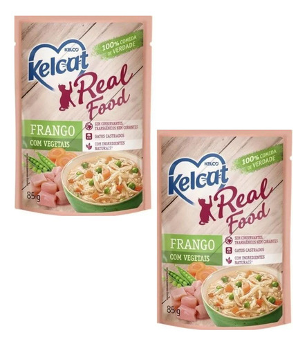 Alimento Úmido Kelcat Real Food Frango C/arroz E Vegetais 2u