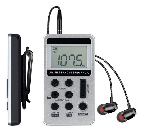 Swdstp Radio Fm Porttil, Radio Walkman Con Pantalla Lcd De A