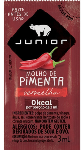 Molho De Pimenta Em Sachê Junior 3ml - Caixa Fechada 252 Und