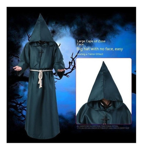 Halloween Medieval Mística Bruja Monje Túnica