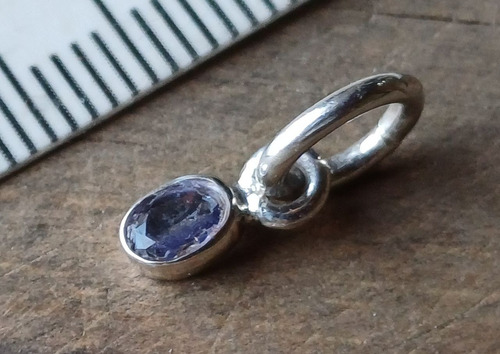 Dije Tanzanita Gota Plata Vision Y Serenidad Art13 Plateado