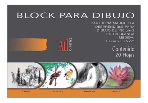 Block Dibujo Atl Sketchbook Cartulina Marquilla 130g 48x33cm