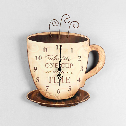 Youngs Wood Take Life Coffee - Reloj De Pared, 13.75 Pulgad.