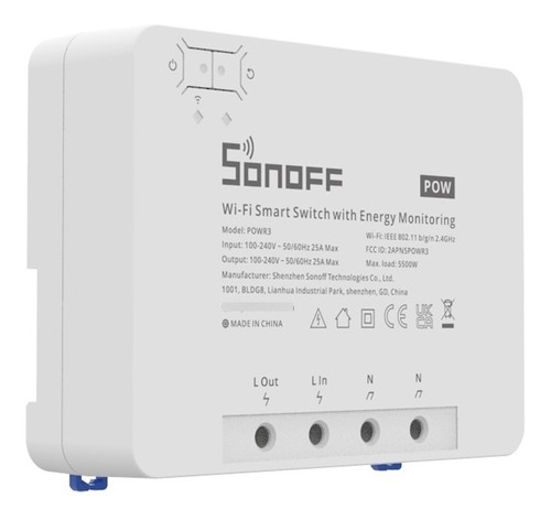 Sonoff Pow R3 Interruptor Wifi 25a 5500w Programable App Voz