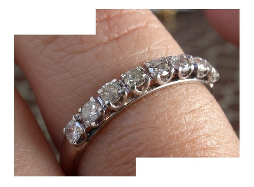 Anillo 1/2 Sin Fin Oro 18k Gris 8 Brillantes Luli Distinguio