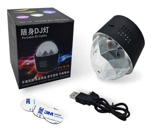 Luz Led Mini Bola Disco Con Imán Color Rgb Dj