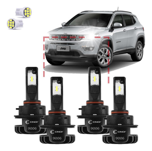 Kit Ultra Led Plus Jeep Compass 2021 6000lm Cinoy