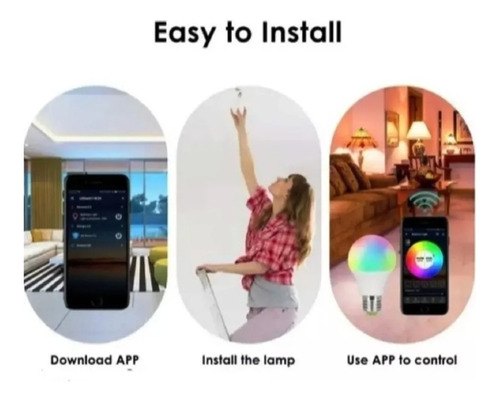 Imagen 2 de 9 de Ampolleta Inteligente Wifi Ampolleta Alexa Compatible Led T