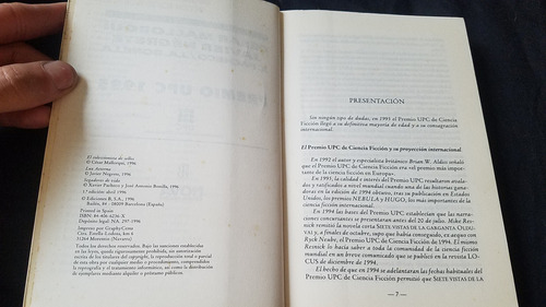 Premios Upc 1995 Novela Corta De Ciencia Ficcion Nova (Usado)