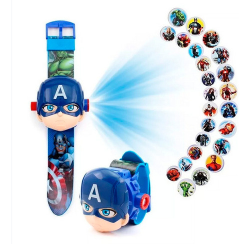 Avengers Capitan America Reloj Proyector 24 Imagenes