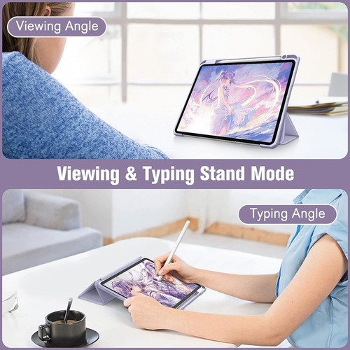 Funda Hibrida Para iPad Pro De 11 Fintie Purpura Delgada
