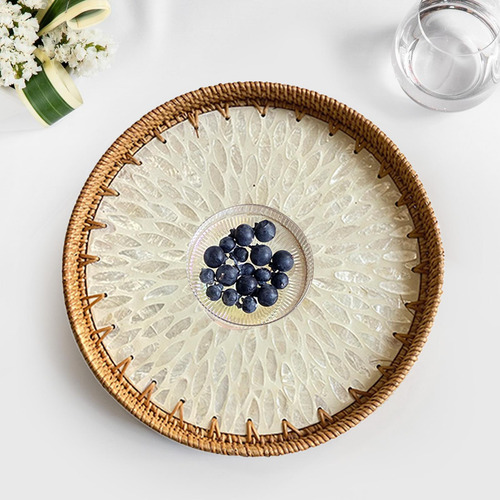 Cesta De Mimbre Para Servir Pasteles, Bandeja Para Caqui