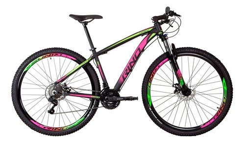 Bicicleta Aro 29 Rino Everest Color 24v Shimano C/ Trava Cor Verde+pink Tamanho Do Quadro 17