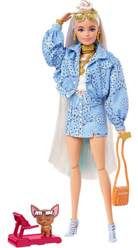 Muñeca Barbie Extra Fashion Con Cabello Rubio Platino, Chaqu