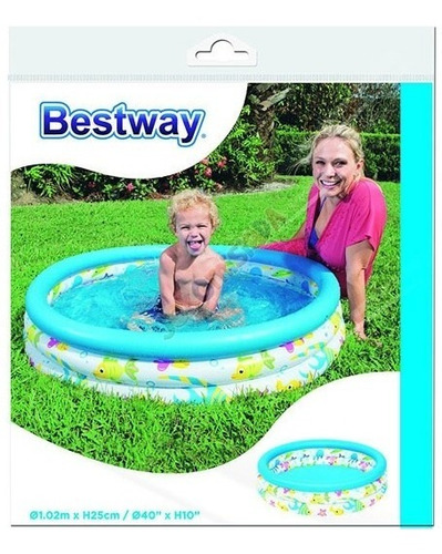 Imagen 5 de 5 de Pileta Infantil Bestway 102cm 3 Aros 51008 Planeta Juguete