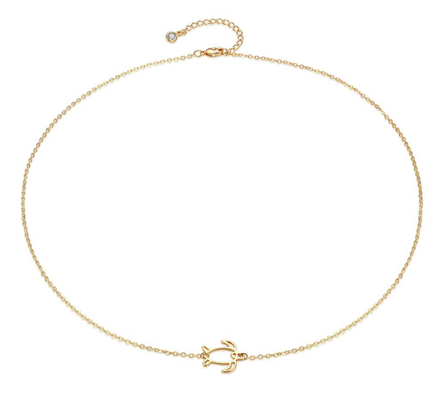 Mevecco Collar De Tortuga De Oro Delicado Para Mujer, En Oro