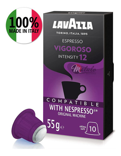 Café em Cápsula Torrado e Moído Vigoroso Lavazza Caixa 55g 10 Unidades