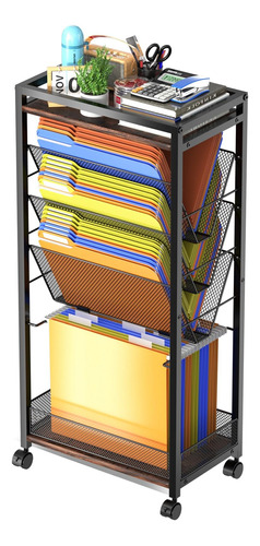 Lidtop Carro De Archivos Rodante De 8 Niveles Con Organizado