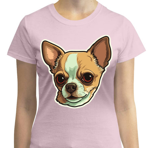 Playera Mujer Con Diseño Perro Chihuahua Cabeza