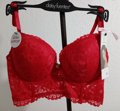 Brasier Daisy Fuentes 36c Push Up Rojo Extra Soporte