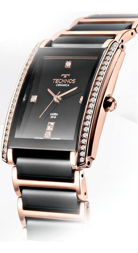 Relógio Technos Ceramic Feminino Dourado E Preto