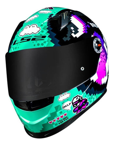 Capacete Ls2 Ff358 Bullet - Preto/azul - 60 (g)