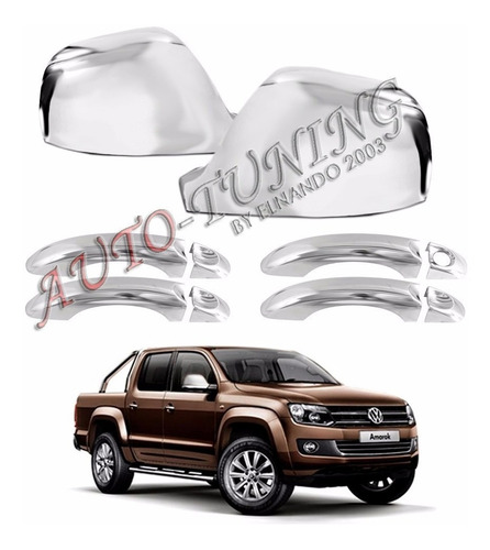 Imagen 2 de 4 de Kit Cubre Manijas Cubre Espejos Cromados Vw Amarok