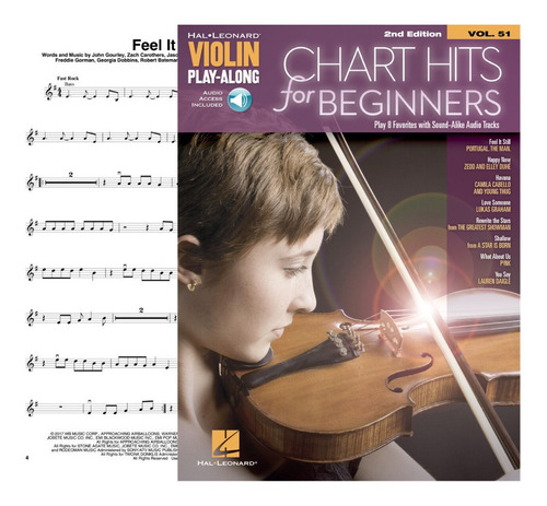 Partitura Violin Chart Hits For Beginners Digital+pista 2019