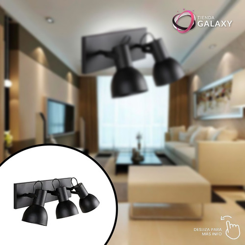 Imagen 5 de 9 de Lampara Aplique Pared Spot Direccional Tres Luces Apto Led