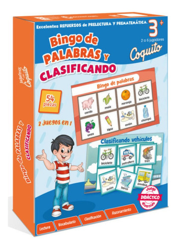 Juego Didactico Coquito Bingo De Palabras Y Clasificando