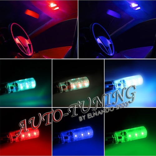 Imagen 4 de 5 de Led Multicolor T10 Posicion Con Control Remoto Rgb X2 W5w