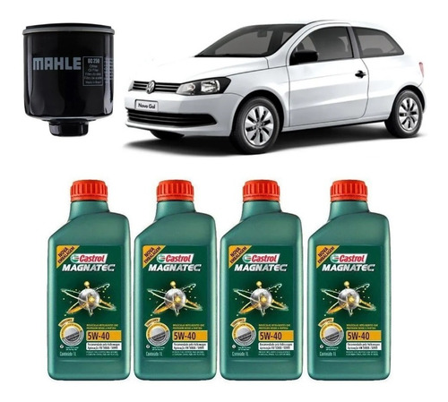 Gol G6 1.0 Troca Óleo Castrol 5w40 Magnatec Mahle Oc250