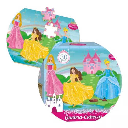 Jogo Quebra-Cabeça Princesas em Madeira 30 Peças +4 Anos Infantil Diversão  Brinquedo Nig Brinquedos - 0792 - Distribuidora Tropical Santos