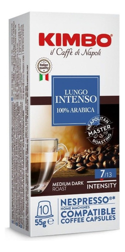 10 Cápsulas Kimbo Espresso Lungo Intenso Compatibles 