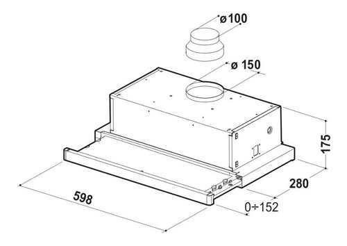 Imagen 2 de 4 de Extractor Purificador Cocina Spar Flexa Ac. Inox. Empotrable